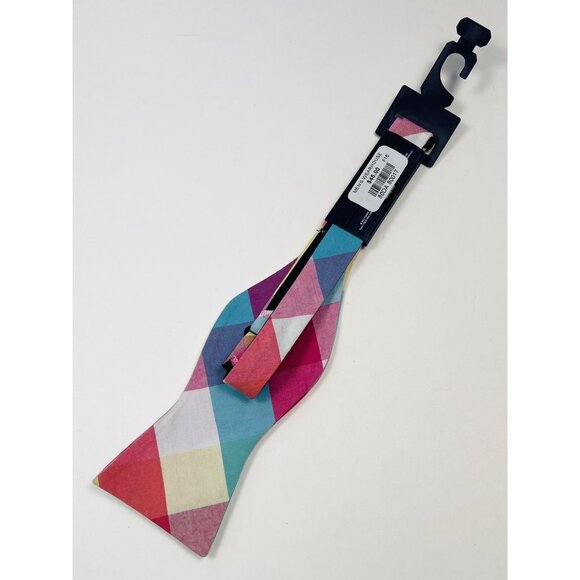TOMMY HILFIGER Mens Pastel Check BOW TIE Easter Cotton 2013 NWT NEW - Picture 2 of 2
